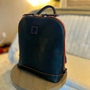 Dooney and Bourke Florentine Leather Zip Pod Backpack in NAVY